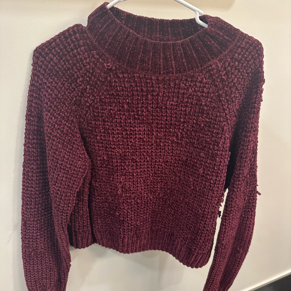 Cranberry hm sweater tiny bit cropped